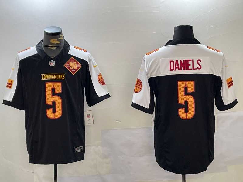 Men%27s Washington Commanders #5 Jayden Daniels Black White 2024 F.U.S.E. 90th Anniversary Vapor Limited Stitched Jersey ` Dzhi->arizona cardinals->NFL Jersey